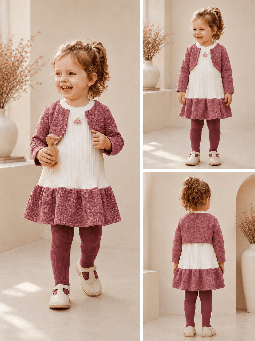 Robe Noémie fleurie avec petit sac assorti pour fille - VELMÉLIE
